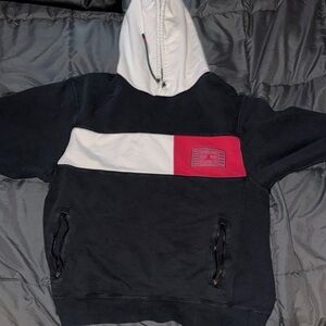 Jordan White Hoodie with Red Logo